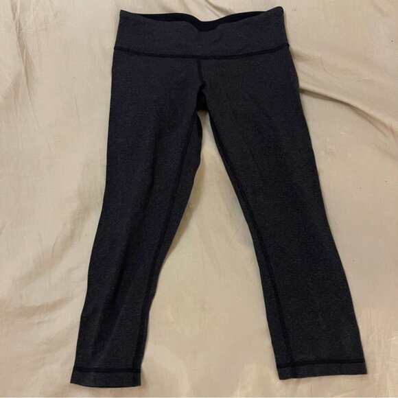Lululemon Wunder Under Crop Striped Leggings Size 6 - Picture 2 of 5